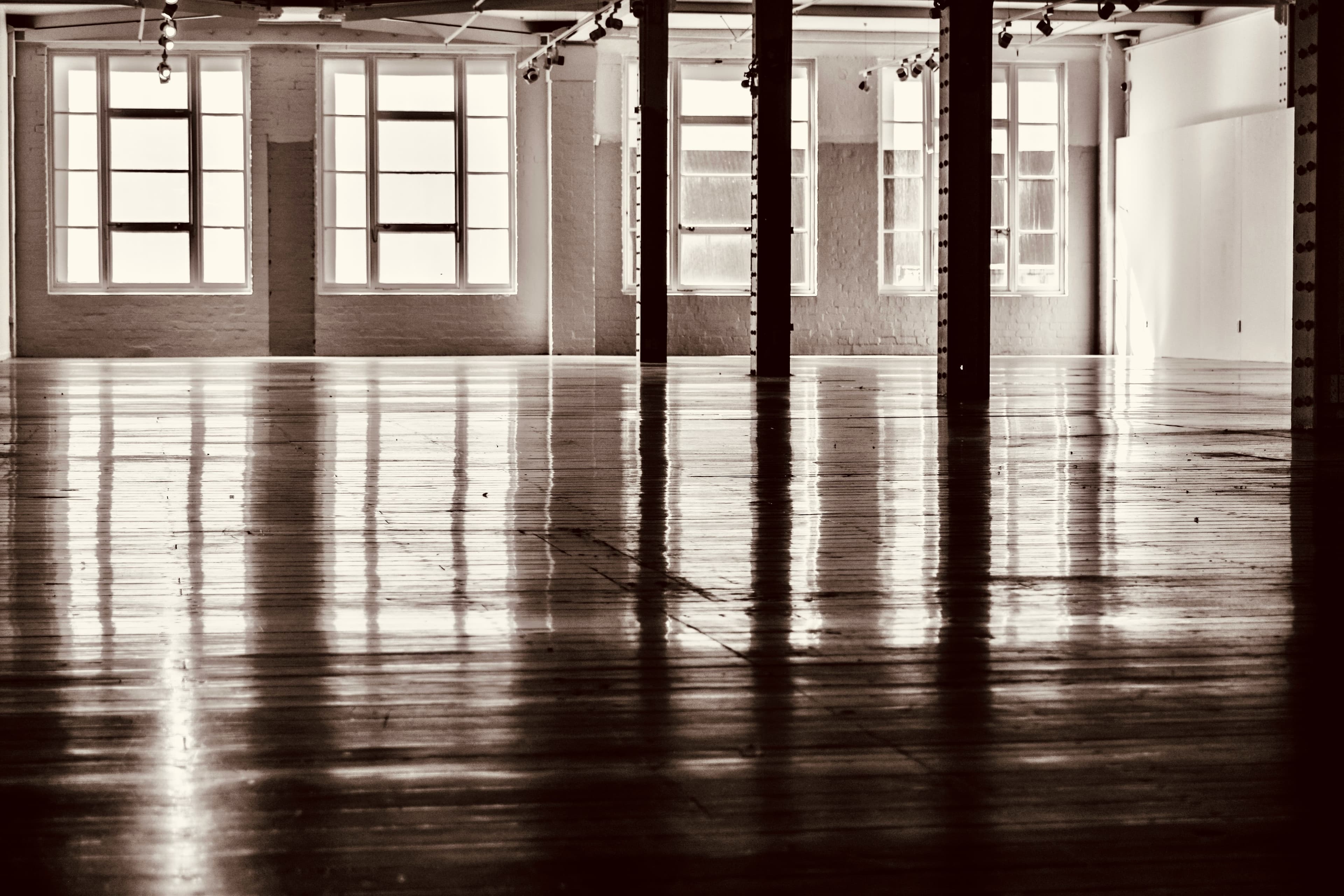 An empty studio space during the off-season